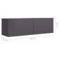 vidaXL Set Mobili TV 7 pz Grigio Lucido in Truciolato vidaXL Set Mobili TV 7 pz Grigio Lucido in Truciolato