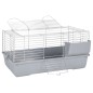 Gabbia Animali Piccoli Grigia 80x45x39cm Polipropilene Metallo