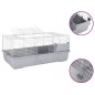 Gabbia Animali Piccoli Grigia 100x53x46cm Polipropilene Metallo Gabbia Animali Piccoli Grigia 100x53x46cm Polipropilene Metallo