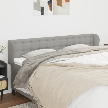 vidaXL Testiera ad Orecchio Grigio Chiaro 203x23x78/88 cm in Tessuto
