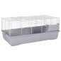 Gabbia Animali Piccoli Grigia 100x53x46cm Polipropilene Metallo Gabbia Animali Piccoli Grigia 100x53x46cm Polipropilene Metallo