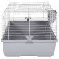 Gabbia Animali Piccoli Grigia 100x53x46cm Polipropilene Metallo Gabbia Animali Piccoli Grigia 100x53x46cm Polipropilene Metallo