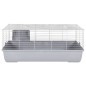 Gabbia Animali Piccoli Grigia 100x53x46cm Polipropilene Metallo Gabbia Animali Piccoli Grigia 100x53x46cm Polipropilene Metallo