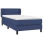 vidaXL Giroletto a Molle con Materasso Blu 90x190 cm in Tessuto