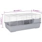 Gabbia Animali Piccoli Grigia 100x53x46cm Polipropilene Metallo Gabbia Animali Piccoli Grigia 100x53x46cm Polipropilene Metallo
