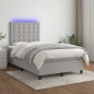 vidaXL Letto a Molle Materasso e LED Grigio Chiaro 120x200 cm Tessuto vidaXL Letto a Molle Materasso e LED Grigio Chiaro 120x200 cm Tessuto