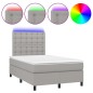 vidaXL Letto a Molle Materasso e LED Grigio Chiaro 120x200 cm Tessuto vidaXL Letto a Molle Materasso e LED Grigio Chiaro 120x200 cm Tessuto
