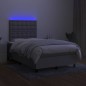 vidaXL Letto a Molle Materasso e LED Grigio Chiaro 120x200 cm Tessuto vidaXL Letto a Molle Materasso e LED Grigio Chiaro 120x200 cm Tessuto