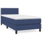 vidaXL Giroletto a Molle con Materasso Blu 90x190 cm in Tessuto