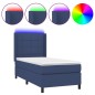 vidaXL Letto a Molle con Materasso e LED Blu 90x190 cm in Tessuto vidaXL Letto a Molle con Materasso e LED Blu 90x190 cm in Tessuto
