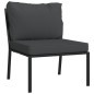 Sedie da Giardino con Cuscini Grigi 2pz 60x74x79 cm Acciaio