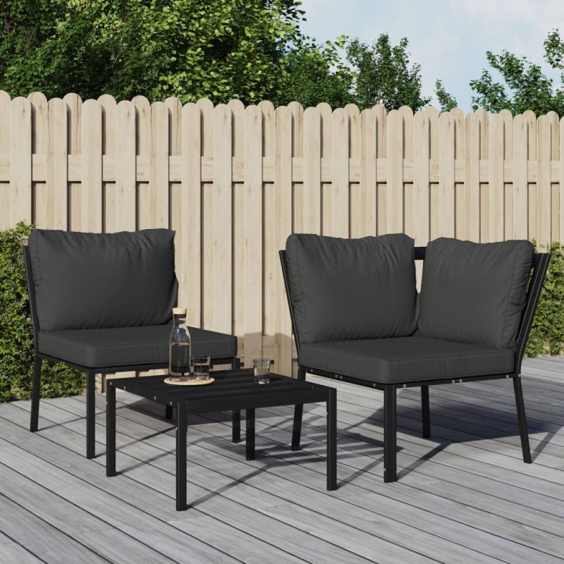 vidaXL Sedia da Giardino con Cuscini Grigi 76x76x79 cm Acciaio
