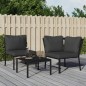 vidaXL Sedia da Giardino con Cuscini Grigi 76x76x79 cm Acciaio