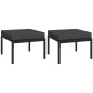 Poggiapiedi Giardino con Cuscini Grigi 2pz 60x60x35 cm Acciaio
