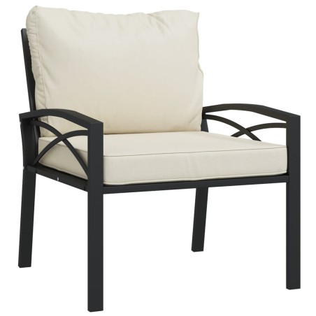 Sedia da Giardino con Cuscini Sabbia 68x76x79 cm Acciaio