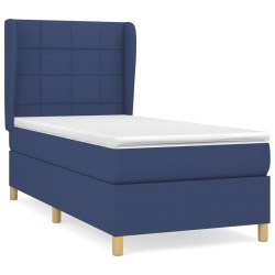 vidaXL Giroletto a Molle con Materasso Blu 90x190 cm in Tessuto