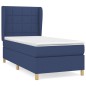 vidaXL Giroletto a Molle con Materasso Blu 90x190 cm in Tessuto