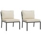 Sedie da Giardino con Cuscini Sabbia 2pz 60x74x79 cm Acciaio