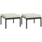 vidaXL Poggiapiedi Giardino con Cuscini Sabbia 2pz 60x60x35 cm Acciaio