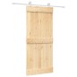 vidaXL Porta Scorrevole con Set Hardware 90x210 cm Legno Massello Pino
