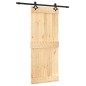 vidaXL Porta Scorrevole con Set Hardware 85x210 cm Legno Massello Pino