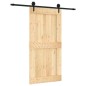 vidaXL Porta Scorrevole con Set Hardware 100x210cm Legno Massello Pino vidaXL Porta Scorrevole con Set Hardware 100x210cm Legno Massello Pino