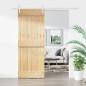 vidaXL Porta Scorrevole con Set Hardware 80x210 cm Legno Massello Pino vidaXL Porta Scorrevole con Set Hardware 80x210 cm Legno Massello Pino