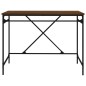 Scrivania Rovere Marrone 100x50x75 cm Legno Multistrato e Ferro