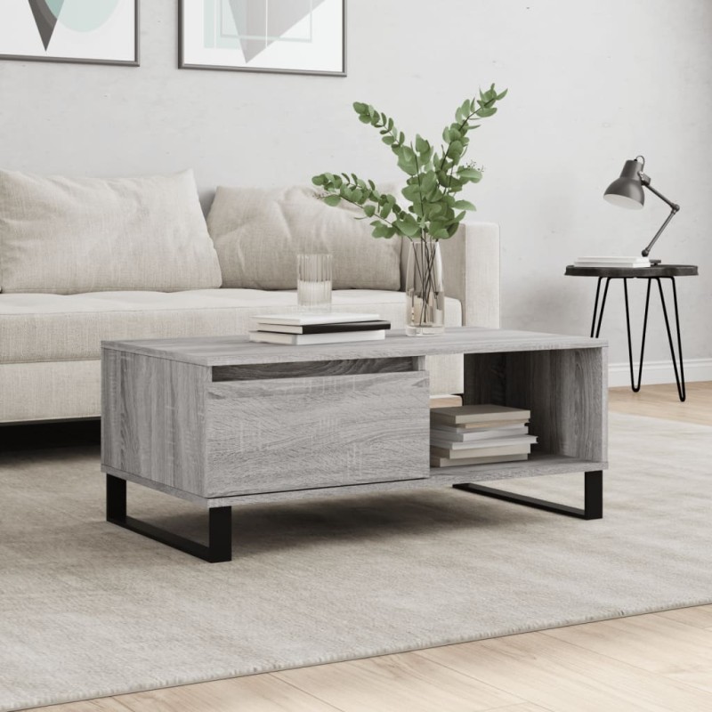 vidaXL Tavolino Salotto Grigio Sonoma 90x50x36,5 cm Legno Multistrato