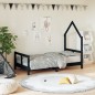 vidaXL Giroletto per Bambini Nero 80x160 cm in Legno Massello di Pino vidaXL Giroletto per Bambini Nero 80x160 cm in Legno Massello di Pino
