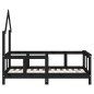 vidaXL Giroletto per Bambini Nero 70x140 cm in Legno Massello di Pino