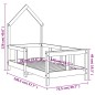 vidaXL Giroletto per Bambini Nero 70x140 cm in Legno Massello di Pino