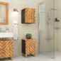 vidaXL Mobiletto da Bagno Marrone e Nero 38x33,5x58 cm Legno di Mango