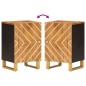 vidaXL Mobiletto da Bagno Marrone e Nero 38x33,5x58 cm Legno di Mango