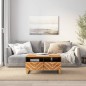 vidaXL Tavolino da Salotto Marrone e Nero 80x54x40 cm Legno di Mango