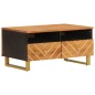 vidaXL Tavolino da Salotto Marrone e Nero 80x54x40 cm Legno di Mango