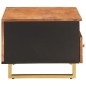 vidaXL Tavolino da Salotto Marrone e Nero 80x54x40 cm Legno di Mango