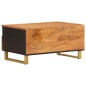 vidaXL Tavolino da Salotto Marrone e Nero 80x54x40 cm Legno di Mango