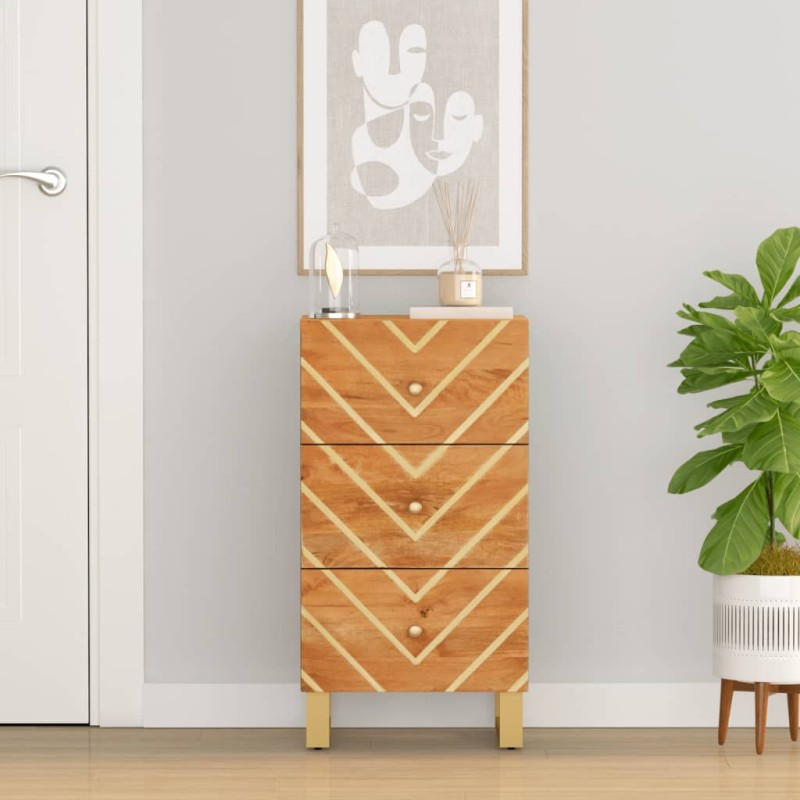 vidaXL Credenza Marrone e Nera 40x33,5x75cm in Legno Massello di Mango vidaXL Credenza Marrone e Nera 40x33,5x75cm in Legno Massello di Mango