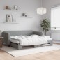 vidaXL Divano Letto Estraibile Materassi Grigio Chiaro 90x190 Tessuto vidaXL Divano Letto Estraibile Materassi Grigio Chiaro 90x190 Tessuto