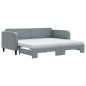 vidaXL Divano Letto Estraibile Materassi Grigio Chiaro 90x190 Tessuto vidaXL Divano Letto Estraibile Materassi Grigio Chiaro 90x190 Tessuto
