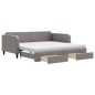 vidaXL Divano Letto Estraibile con Cassetti Tortora 100x200 cm Tessuto vidaXL Divano Letto Estraibile con Cassetti Tortora 100x200 cm Tessuto
