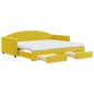 vidaXL Divano Letto Estraibile con Cassetti Giallo 90x200cm in Velluto vidaXL Divano Letto Estraibile con Cassetti Giallo 90x200cm in Velluto