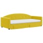vidaXL Divano Letto Estraibile con Cassetti Giallo 90x200cm in Velluto vidaXL Divano Letto Estraibile con Cassetti Giallo 90x200cm in Velluto