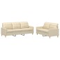 vidaXL Set di Divani 2 pz con Cuscini Crema in Tessuto vidaXL Set di Divani 2 pz con Cuscini Crema in Tessuto