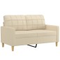 vidaXL Set di Divani 2 pz con Cuscini Crema in Tessuto vidaXL Set di Divani 2 pz con Cuscini Crema in Tessuto