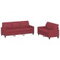 vidaXL Set di Divani 2 pz con Cuscini Rosso Vino in Similpelle vidaXL Set di Divani 2 pz con Cuscini Rosso Vino in Similpelle