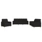 vidaXL Set di Divani 3 pz con Cuscini Nero in Tessuto vidaXL Set di Divani 3 pz con Cuscini Nero in Tessuto