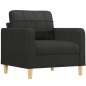 vidaXL Set di Divani 3 pz con Cuscini Nero in Tessuto vidaXL Set di Divani 3 pz con Cuscini Nero in Tessuto