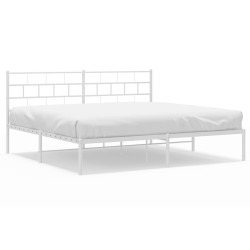 vidaXL Giroletto con Testiera Metallo Bianco 200x200 cm
